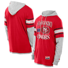 San Francisco 49ers New Era Twofer Layered Long Sleeve Hoodie T-Shirt Scarlet - NFL
