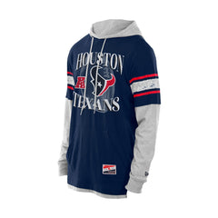 Houston Texans New Era Twofer Layered Long Sleeve Hoodie T-Shirt Navy - NFL