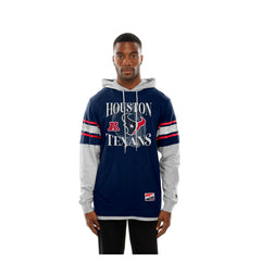 Houston Texans New Era Twofer Layered Long Sleeve Hoodie T-Shirt Navy - NFL