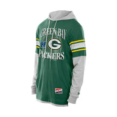 Green Bay Packers New Era Twofer Layered Long Sleeve Hoodie T-Shirt Green - NFL