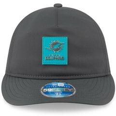 Miami Dolphins New Era 2025 Sideline Cold Weather Retro Crown 59FIFTY Fitted Hat Charcoal - NFL