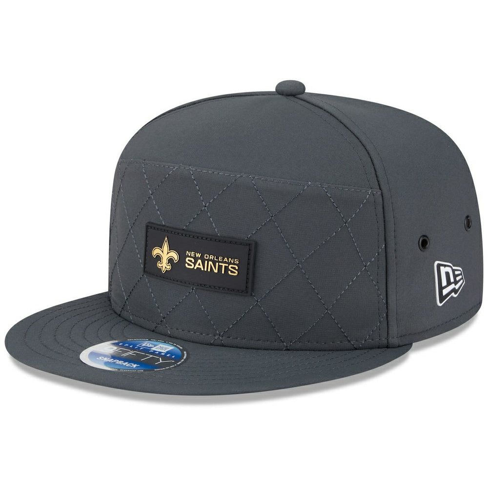 New Orleans Saints New Era 2025 Sideline Cold Weather Split Panel 9FIFTY Snapback Hat Charcoal - NFL