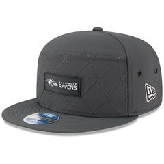 Baltimore Ravens New Era 2025 Sideline Cold Weather Split Panel 9FIFTY Snapback Hat Charcoal - NFL