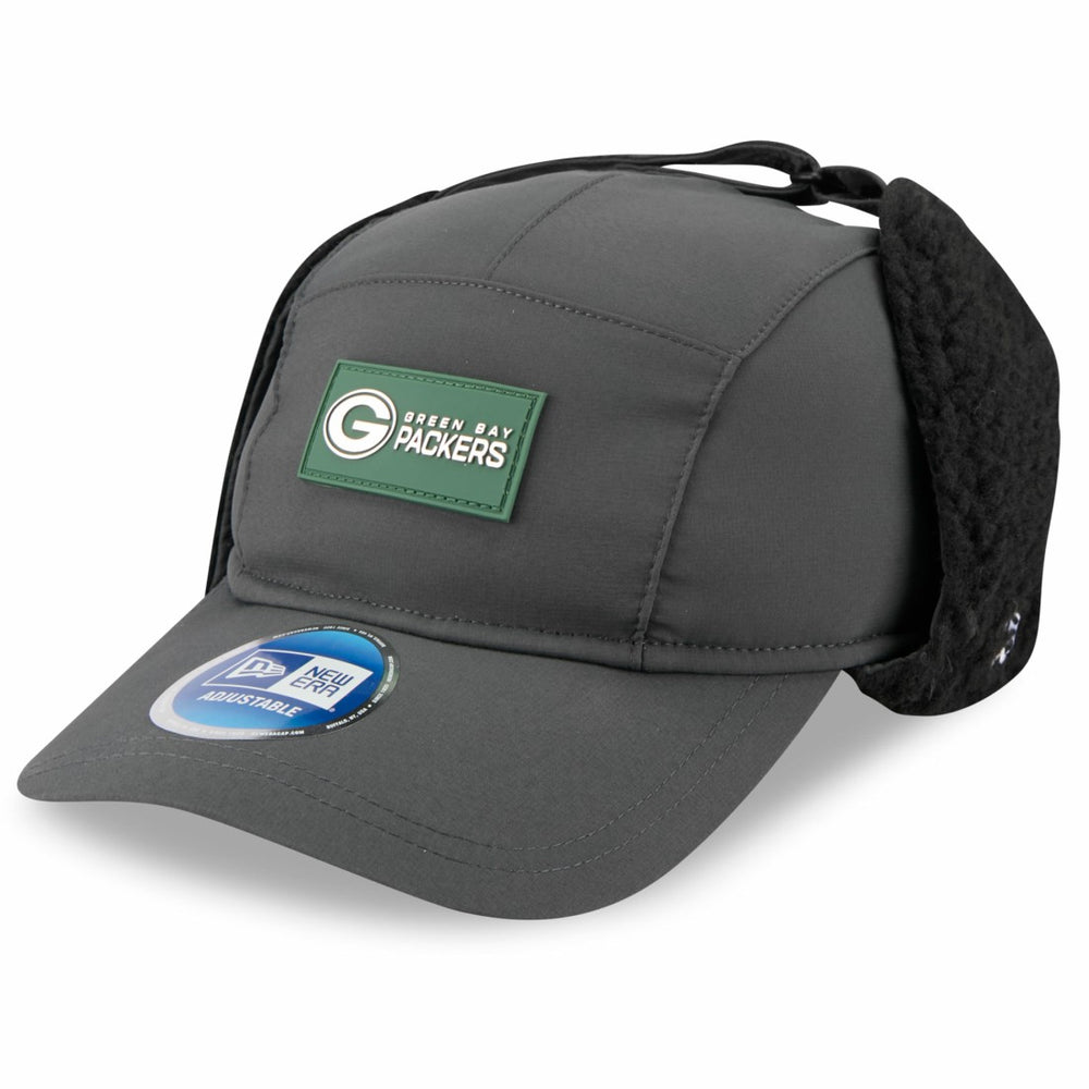 Green Bay Packers New Era 2025 Sideline Cold Weather Runner Dog Ear Adjustable Hat Charcoal - NFL