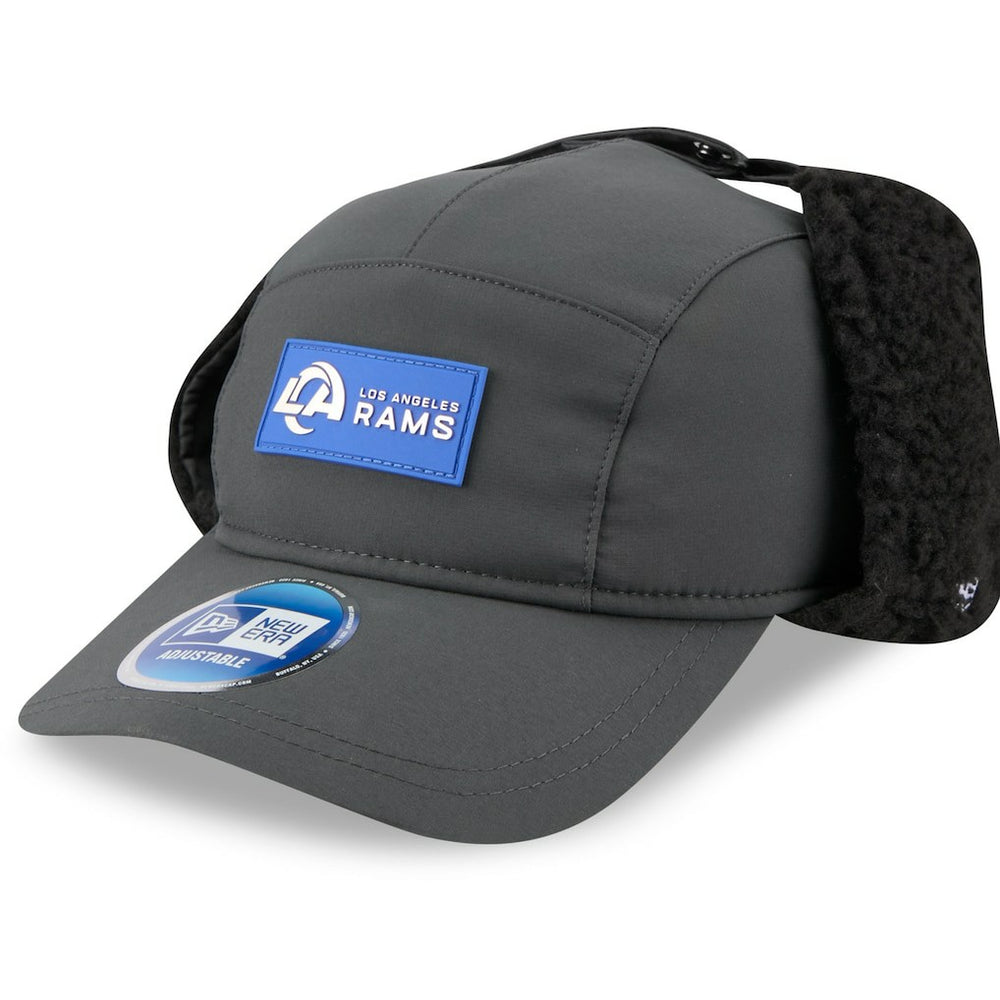 Los Angeles Rams New Era 2025 Sideline Cold Weather Runner Dog Ear Adjustable Hat Charcoal - NFL