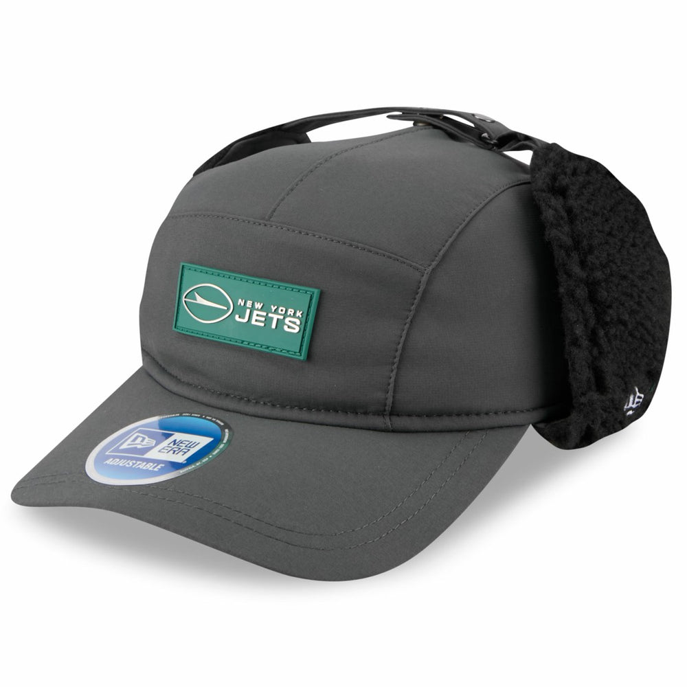 New York Jets New Era 2025 Sideline Cold Weather Runner Dog Ear Adjustable Hat Charcoal - NFL