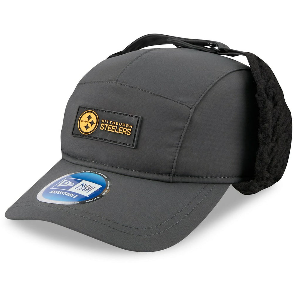Pittsburgh Steelers New Era 2025 Sideline Cold Weather Runner Dog Ear Adjustable Hat Charcoal - NFL