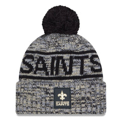 New Orleans Saints New Era 2025 Sideline Cold Weather Cuffed Knit Hat with Pom Black - NFL