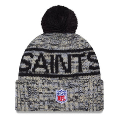 New Orleans Saints New Era 2025 Sideline Cold Weather Cuffed Knit Hat with Pom Black - NFL