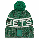 New York Jets New Era 2025 Sideline Cold Weather Cuffed Knit Hat with Pom Green - NFL
