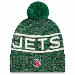 New York Jets New Era 2025 Sideline Cold Weather Cuffed Knit Hat with Pom Green - NFL