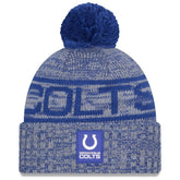 Indianapolis Colts New Era 2025 Sideline Cold Weather Cuffed Knit Hat with Pom Royal - NFL
