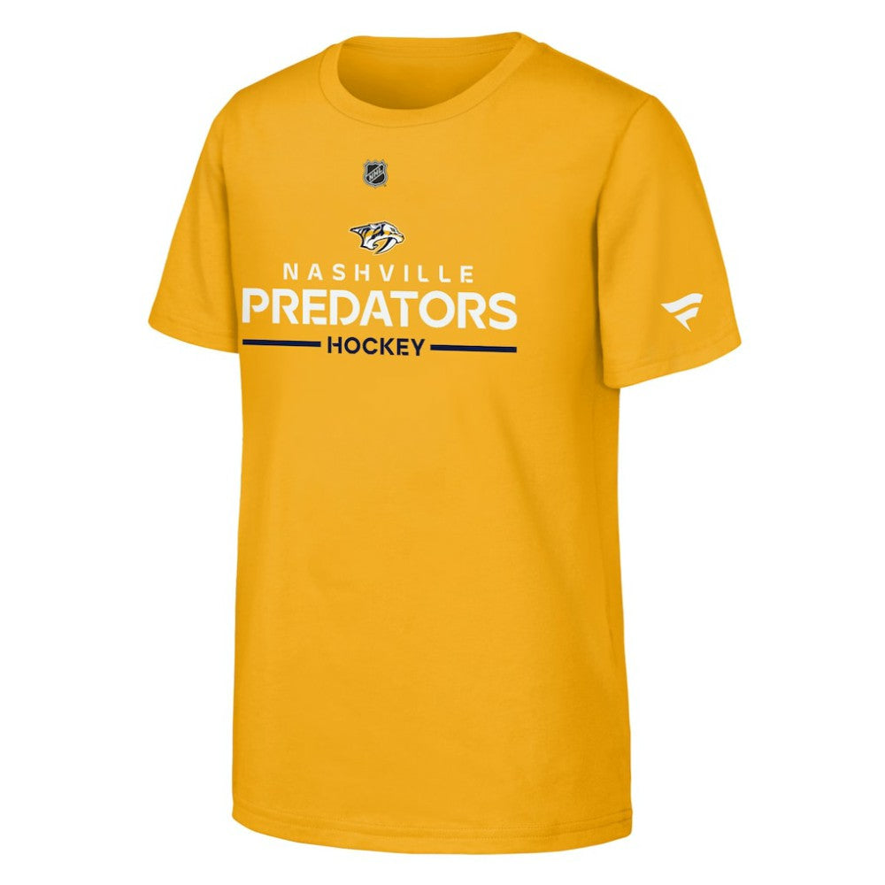 Nashville Predators - Fanatics Youth Authentic Pro Wordmark T-Shirt Gold