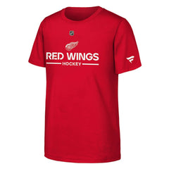Detroit Red Wings - Fanatics Youth Authentic Pro Wordmark T-Shirt Red
