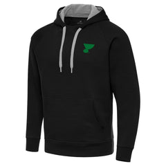 St. Louis Blues - Antigua St. Patrick's Day Victory Pullover Hoodie Black