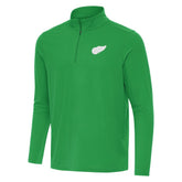 Detroit Red Wings - Antigua St. Patrick Intent Quarter-Zip Pullover Top Kelly Green