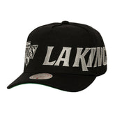 Los Angeles Kings - Mitchell & Ness Busted Logo Wordmark Wrap-Around Pro Pinch Adjustable Hat Black