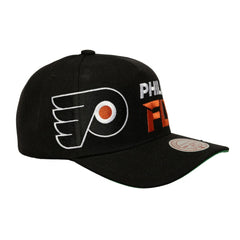 Philadelphia Flyers - Mitchell & Ness Busted Logo Wordmark Wrap-Around Pro Pinch Adjustable Hat Black