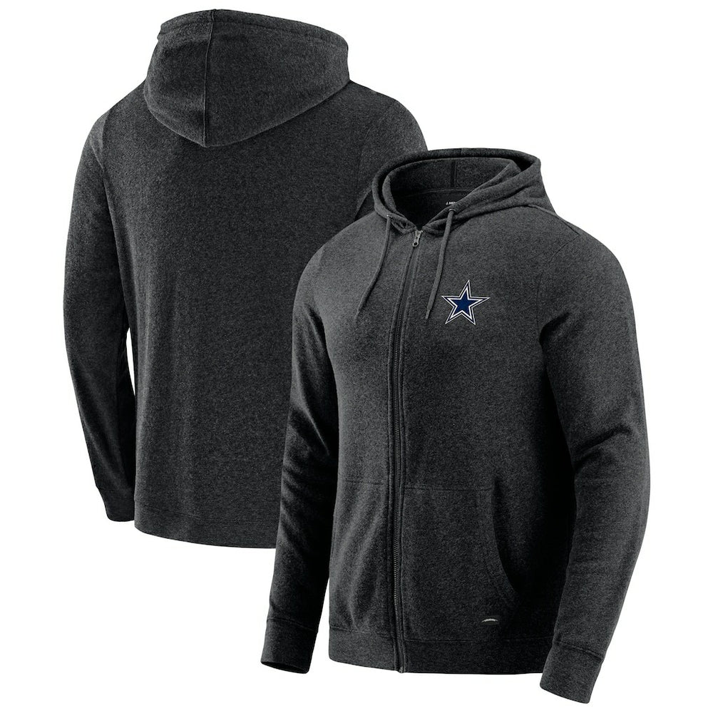 Dallas Cowboys J. Palmer Players Lounge Tri-Blend Full-Zip Hoodie Dark Heather Gray - NFL