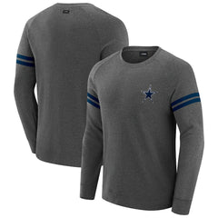 Dallas Cowboys J. Palmer Players Lounge Raglan Tri-Blend Sweatshirt Dark Heather Gray - NFL