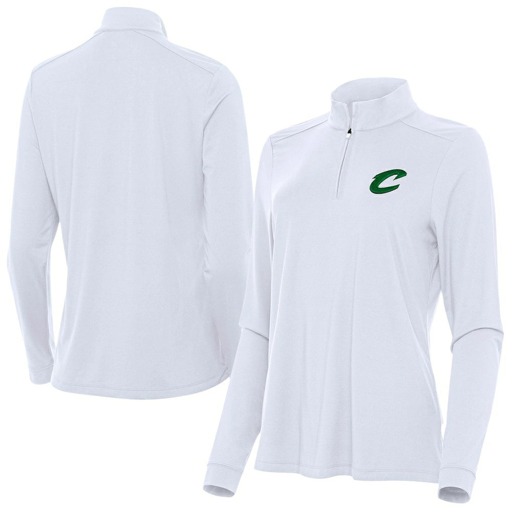 NBA - Cleveland Cavaliers Antigua Women's St. Patrick's Day Intent Quarter-Zip Top - White