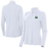 NBA - Philadelphia 76ers Antigua Women's St. Patrick's Day Intent Quarter-Zip Top - White