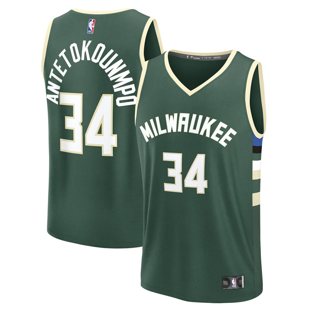 Fanatics - Giannis Antetokounmpo Milwaukee Bucks Fast Break Replica Player Jersey - Icon Edition - Hunter Green