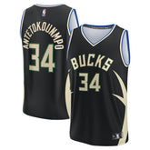 Fanatics - Giannis Antetokounmpo Milwaukee Bucks Fast Break Replica Player Jersey - Statement Edition - Black