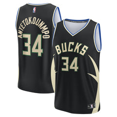 Fanatics - Giannis Antetokounmpo Milwaukee Bucks Fast Break Replica Player Jersey - Statement Edition - Black