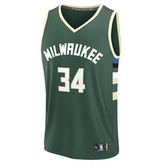 Fanatics - Giannis Antetokounmpo Milwaukee Bucks Youth Fast Break Replica Player Jersey - Icon Edition - Hunter Green
