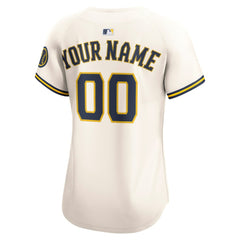 Milwaukee Brewers Nike Women's Home Limited Custom Jersey On Sale