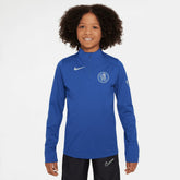 Nike Chelsea Youth 2025/26 Strike Drill Quarter-Zip Dri-FIT Long Sleeve Top - Blue