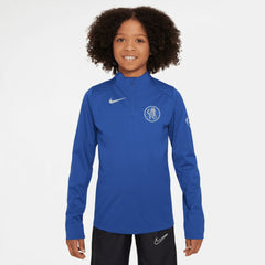 Nike Chelsea Youth 2025/26 Strike Drill Quarter-Zip Dri-FIT Long Sleeve Top - Blue