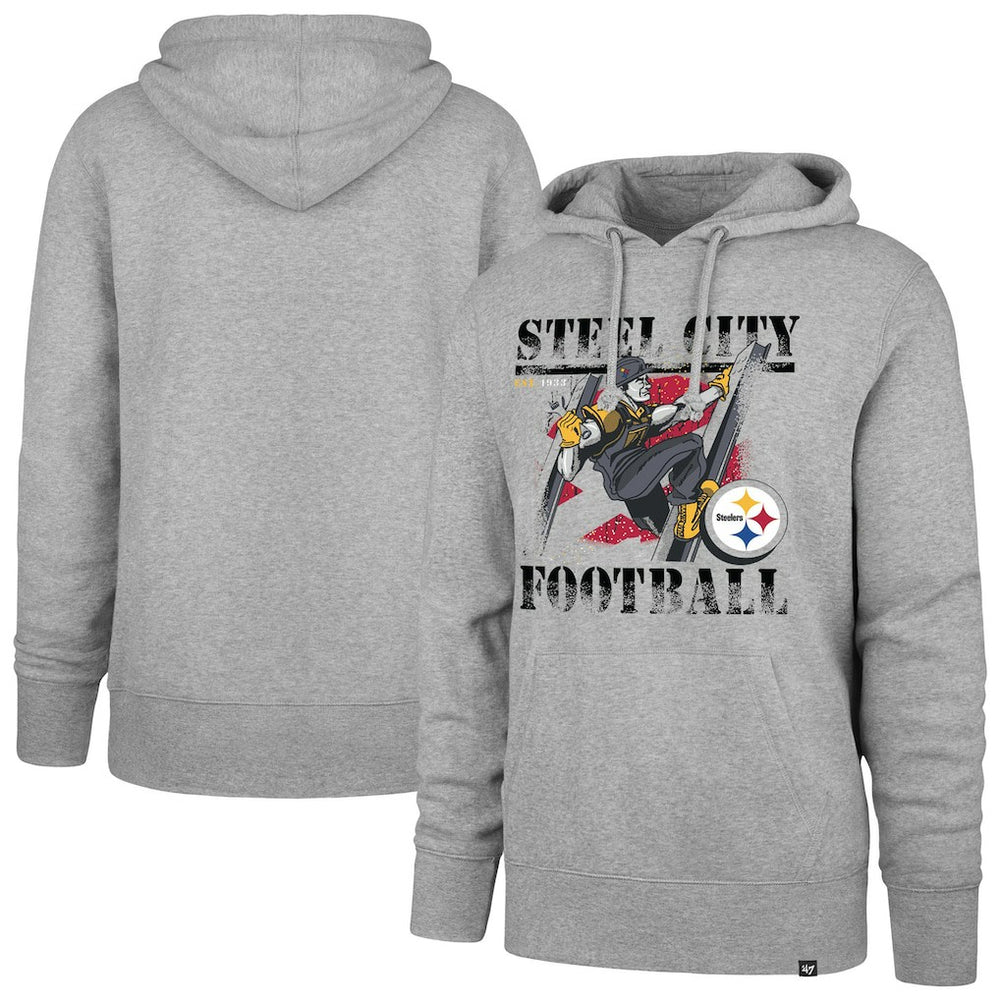 Pittsburgh Steelers '47 Regional Headline Pullover Hoodie Gray - 47 brand