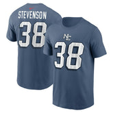 Rhamondre Stevenson New England Patriots 2025 Rivalries Collection Player Name & Number T-Shirt Storm Blue - Nike