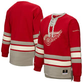 Detroit Red Wings - Mitchell & Ness Women's Heritage Lace-Up Pullover Sweatshirt Red