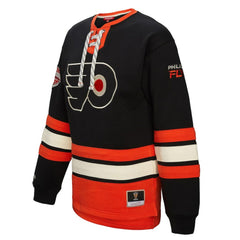 Philadelphia Flyers - Mitchell & Ness Women's Heritage Lace-Up Pullover Sweatshirt Black