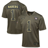 Malik Nabers New York Giants Youth 2025 Salute to Service Game Jersey Olive - Nike