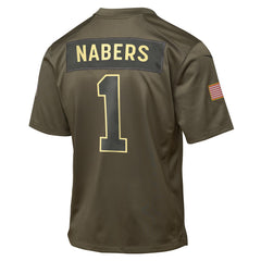 Malik Nabers New York Giants Youth 2025 Salute to Service Game Jersey Olive - Nike