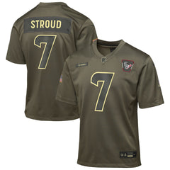 C.J. Stroud Houston Texans Youth 2025 Salute to Service Game Jersey Olive - Nike