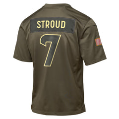 C.J. Stroud Houston Texans Youth 2025 Salute to Service Game Jersey Olive - Nike