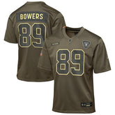 Brock Bowers Las Vegas Raiders Youth 2025 Salute to Service Game Jersey Olive - Nike