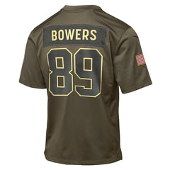 Brock Bowers Las Vegas Raiders Youth 2025 Salute to Service Game Jersey Olive - Nike