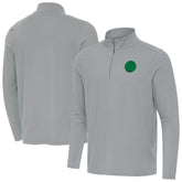 Pittsburgh Steelers Antigua St Patrick Day Intent Quarter-Zip Pullover Top Gray - NFL