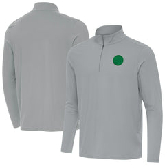 Pittsburgh Steelers Antigua St Patrick Day Intent Quarter-Zip Pullover Top Gray - NFL