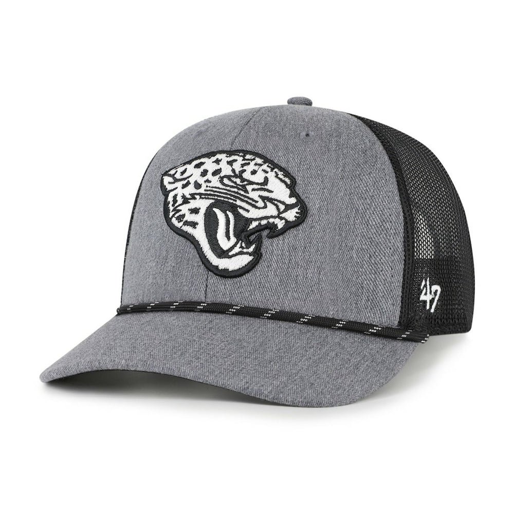 Jacksonville Jaguars '47 Carbon Rope Trucker Adjustable Hat Heather Charcoal - 47 brand