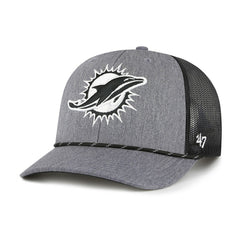 Miami Dolphins '47 Carbon Rope Trucker Adjustable Hat Heather Charcoal - 47 brand