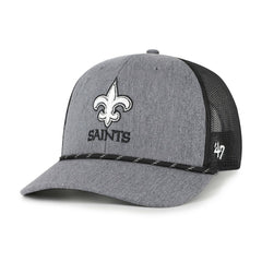 New Orleans Saints '47 Carbon Rope Trucker Adjustable Hat Heather Charcoal - 47 brand