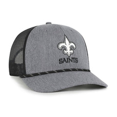 New Orleans Saints '47 Carbon Rope Trucker Adjustable Hat Heather Charcoal - 47 brand