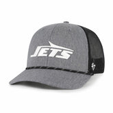 New York Jets '47 Carbon Rope Trucker Adjustable Hat Heather Charcoal - 47 brand